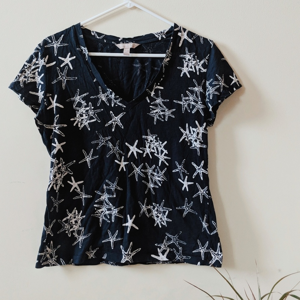 navy blue + starfish top